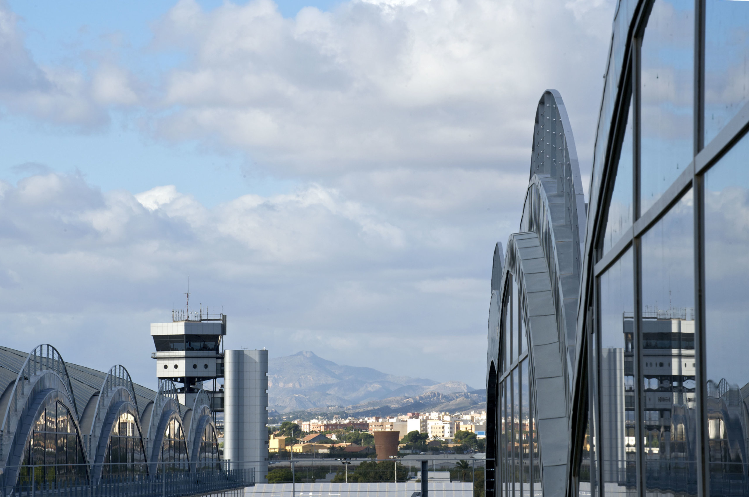 Alicante-Elche Airport terminal and surroundings